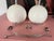 1960s Lightolier White Ball Lamps & Shades - a Pair For Sale - Image 16 of 17