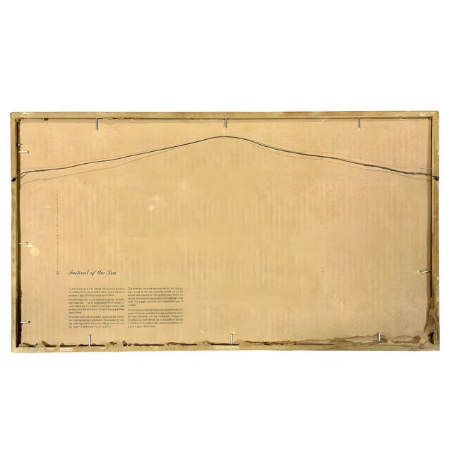 1940s Matson Lines Hawaii "Festival of the Sea" Lithograph by Eugene Savage in Bamboo Framed For Sale - Image 5 of 6