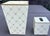 Allen G Designs Hand-Painted Ivory & Gold Wastebasket & Tissue Box Set For Sale - Image 4 of 11