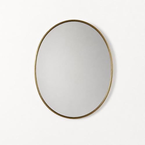Italian Oval Brass Mirror, 1950s For Sale - Image 3 of 8