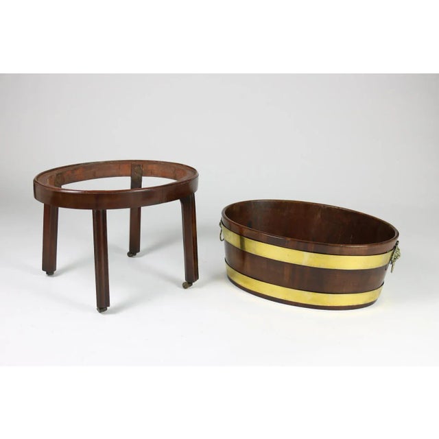 Early 19th Century English Regency Brass Bound Mahogany Wine Cooler For Sale - Image 4 of 7