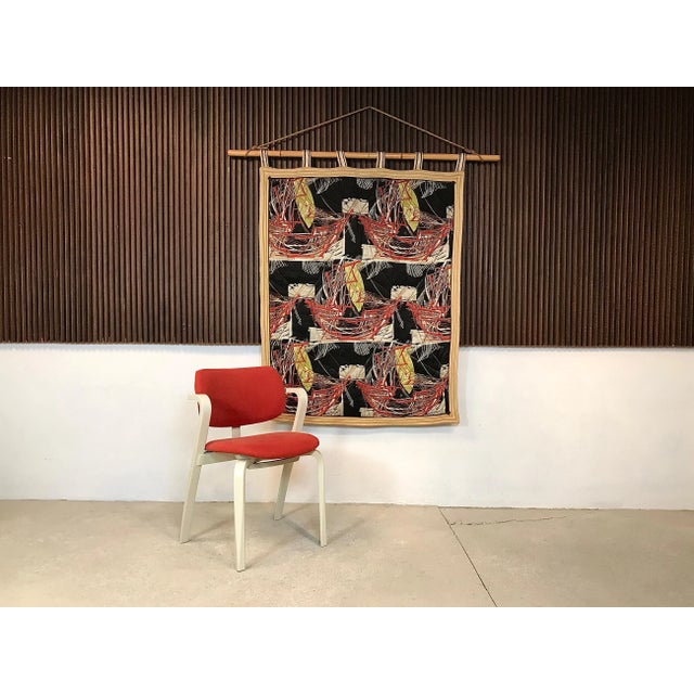 Italian Tapestry with Bamboo Rod, 1940s For Sale - Image 15 of 16