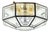 Mid-Century Modern Glass and Brass Flush Mount from Limburg, Germany, 1960s For Sale
