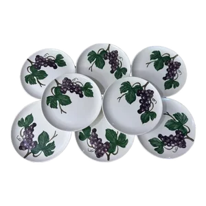 1940s Vintage California Hand Painted Metlox Diner Plates - Set of 8