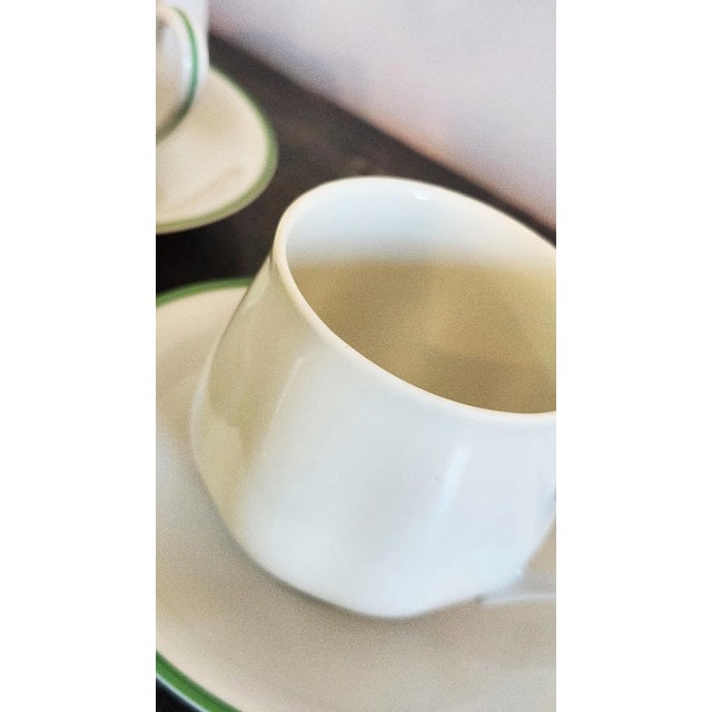 1970s Set of 4 Mid-Century Covered Bouillon or Soup Cups W/ Saucers, “Taste Setter Collection For Sale In New York - Image 6 of 17