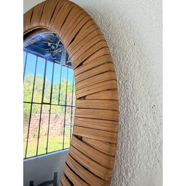 Vintage Woven Wicker Mirrors, 1950s, Set of 3 For Sale - Image 18 of 18
