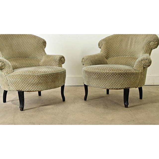 French Pair of 19th Century Napoleon III Club Chairs For Sale - Image 10 of 12