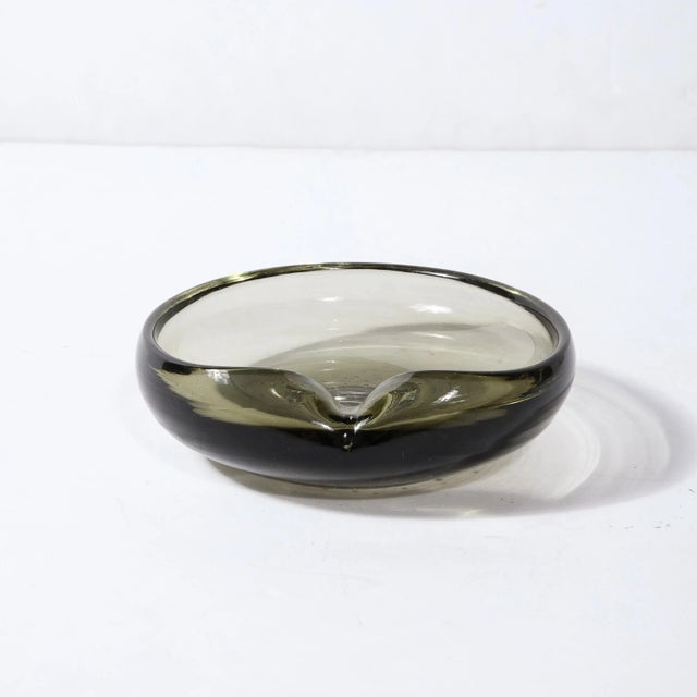 Mid-Century Modern Hand Blown Smoked Murano Glass Bowl/Dish For Sale - Image 10 of 13