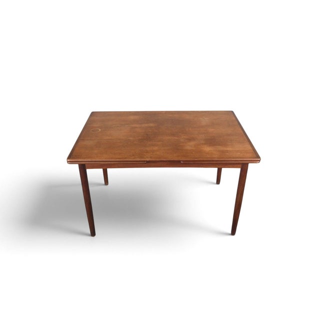Danish Modern Draw Leaf Teak Dining Table For Sale - Image 10 of 10