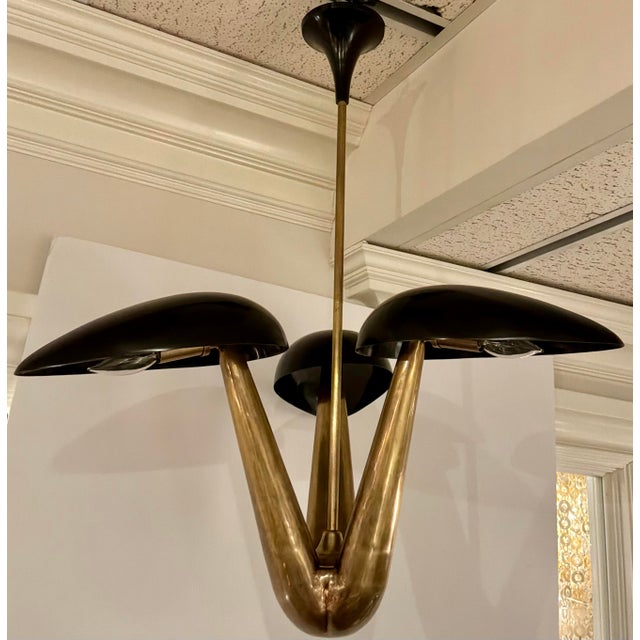 Modern Arteriors Modern Black and Gold Everglades Chandelier For Sale - Image 3 of 5
