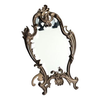 Antique Rococo Table Mirror in Bronze For Sale