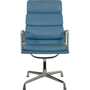 Ea-209 Chair in Blue Leather by Charles Eames, 2000s