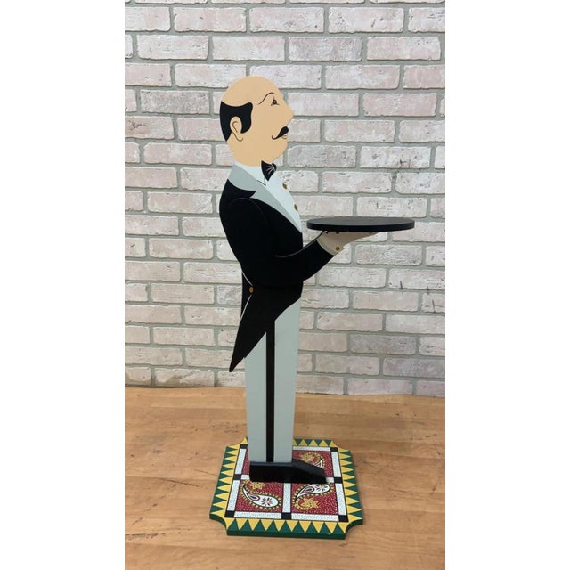 Mid 20th Century Vintage Art Deco Free Standing Butler With Serving Tray For Sale - Image 5 of 7
