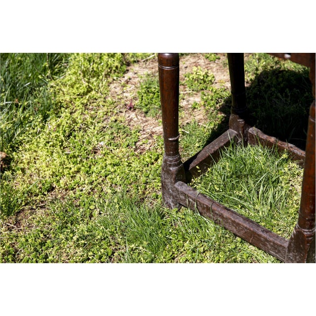 Wood Antique English Rectangular Oak Joint Stool For Sale - Image 7 of 8