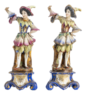 Porcelain Figures from Vieux Paris, 1800s, Set of 2