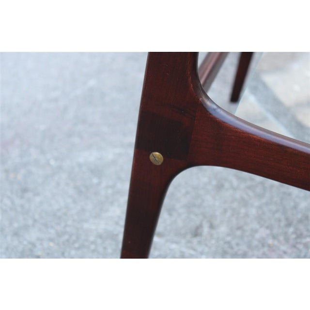 Mid-Century Modern Minimalist Wood and Glass Coffee Table attributed to Cesare Lacca, 1950 For Sale - Image 3 of 13