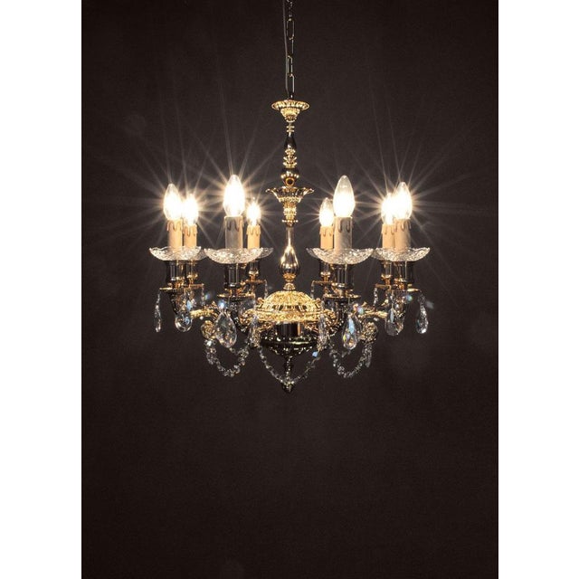 Not Yet Made - Made To Order Palace 8 Lights Suspension Lamp in Gold Plate and Crystal by Aggiolight For Sale - Image 5 of 6