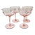 Mid 20th Century Art Deco Hollywood Regency Boho Chic Pink Crystal Champagne Coupes - Set of 4 For Sale