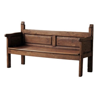 Antique Spanish Mountain Bench in Wood, 1800s For Sale