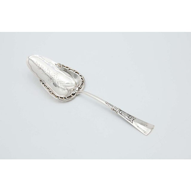 Embossed Silver Dessert Spatula For Sale - Image 4 of 4