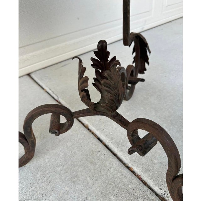 French Art Nouveau Iron Coffee Table With Italian Carrara Marble Top, Late 19th C. For Sale - Image 13 of 18