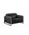Contemporary Casa Milano Giorgio Black Italian Leather 3-Piece Sofa Set For Sale - Image 3 of 5