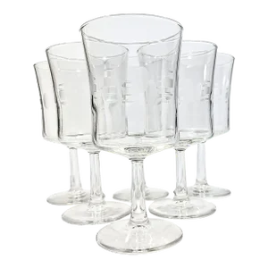 Abstract Etched Goblets- Set of Six