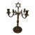 19th C. Polish Bronze Sabbath Candelabrum Star of David Finial Large 18" Rare For Sale