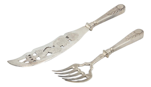 Cut-Out Silver Fish Knife and Fork, Set of 2