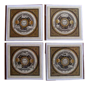 1990s Zodiac Gold Foil Prints - Set of 4