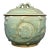Antique Chinese Official‑Style Celadon Lidded Jar With Relief Floral Motifs For Sale