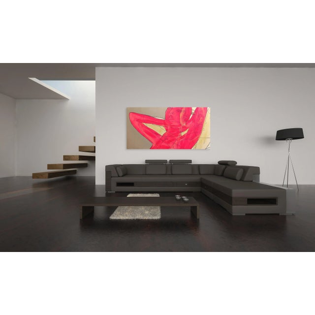 Textile "Untitled (Pink and Gold Tie)" Original Artwork by Hilary Bond For Sale - Image 7 of 9