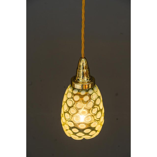 Art Deco Pendant with Original Antique Opaline Glass Shade, Vienna, 1920s For Sale - Image 10 of 14