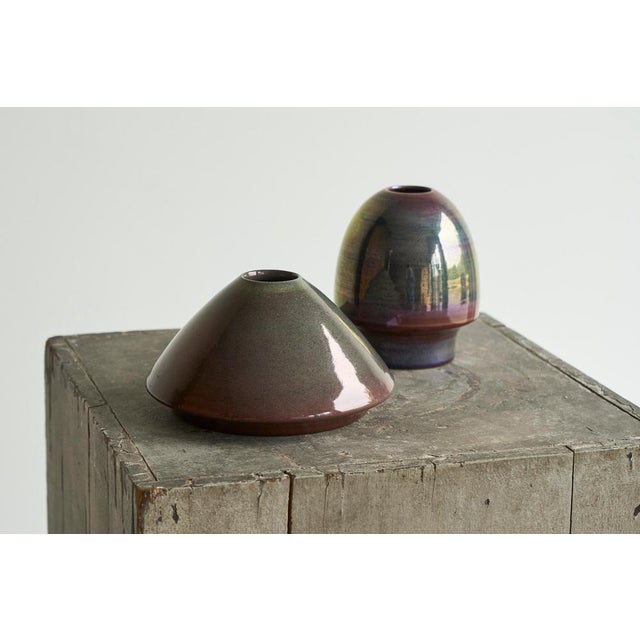 Joke Stroes Luster Glazed Studio Pottery Objects for Mobach, 1970s, Set of 2 For Sale - Image 3 of 6