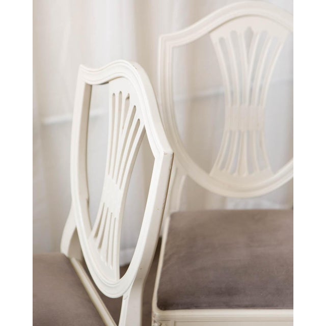 Set of Six Swedish Gustavian-Style Painted Dining Chairs, 20th Century For Sale - Image 9 of 13