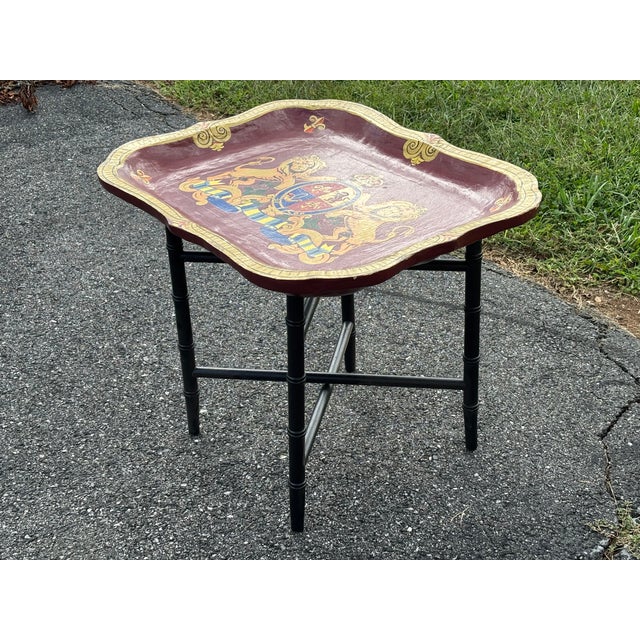 Late 20th Century British Royal Family-Inspired Crested Artisan Finished Tray Table For Sale - Image 13 of 13