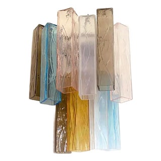 Multicolored Squared Murano Style Glass Wall Sconces from Simoeng, Set of 4 For Sale