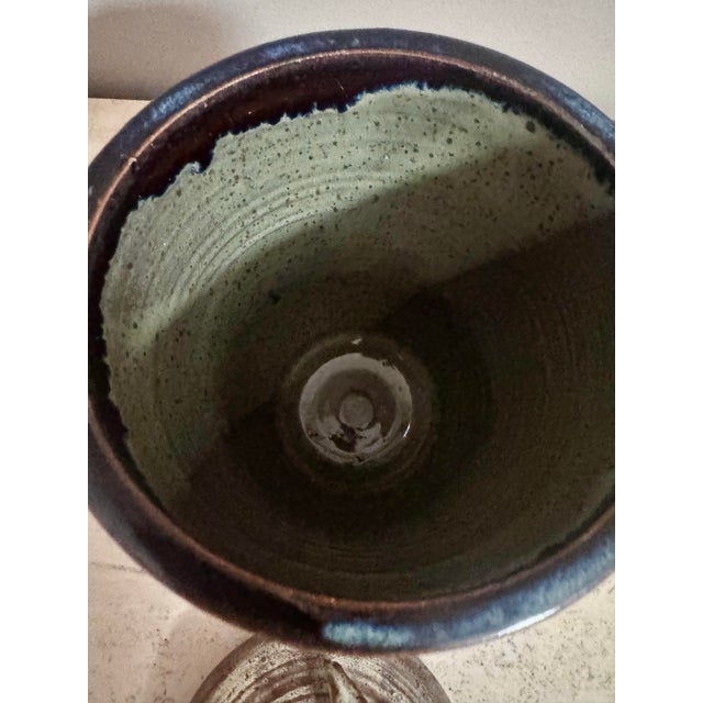 Mid-Century Modern Mid 20th Century Studio Pottery Vessel With Sculptural Lizard Lid For Sale - Image 3 of 9