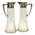 1900s WMF Signed Pair of Art Nouveau Silver Plated Cut-Glass Claret Jug Decanter Carafes For Sale