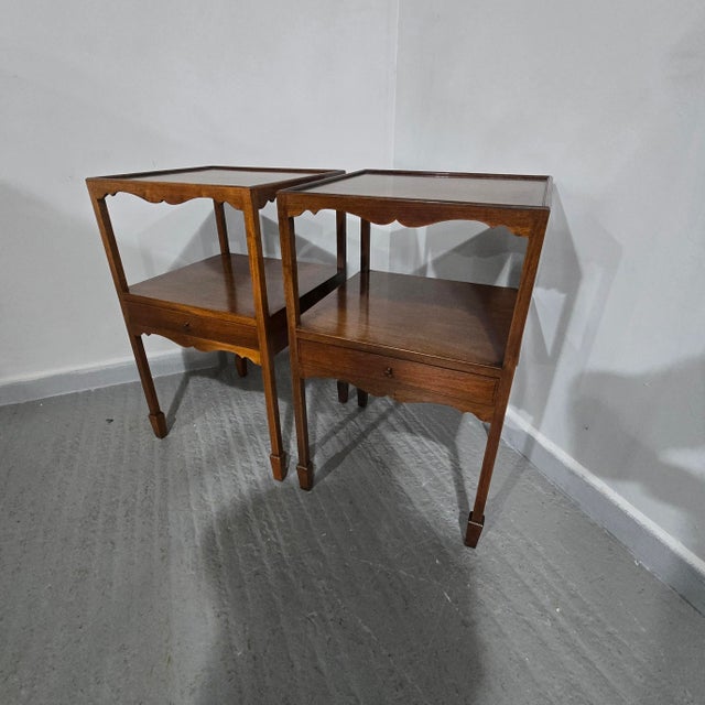 Georgian Mahogany Bedside Lamp Tables, 1920, Set of 2 For Sale - Image 6 of 11