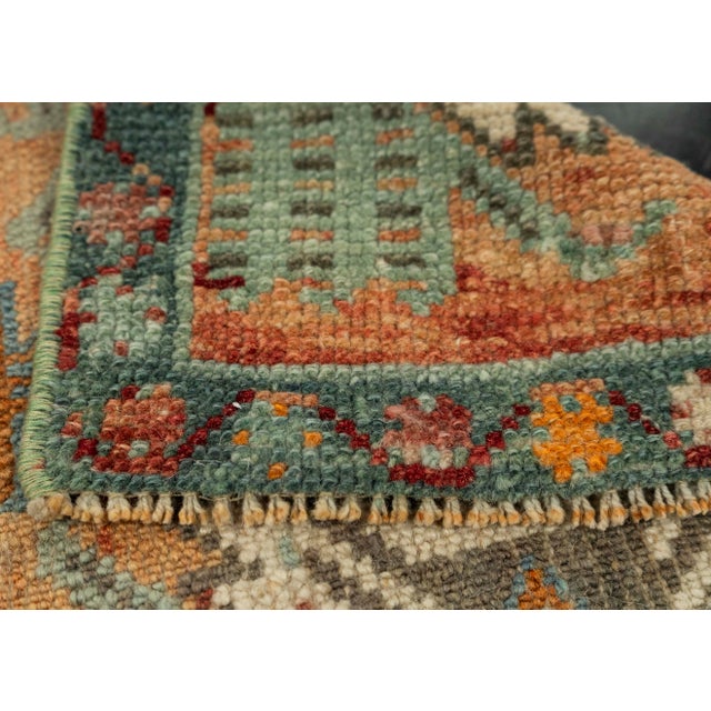 Turkish Mini Rug Oriental Hand Knotted Vintage Rug 1'4" x 3'2" #21179 For Sale In Houston - Image 6 of 8