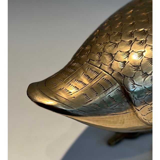 1970s Decorative brass sculpture representing a duck For Sale - Image 9 of 12