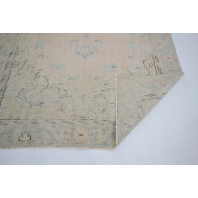 1960s Vintage Faded Washed Out Turkish Area Rug- 5′2″ × 9′ For Sale - Image 4 of 6