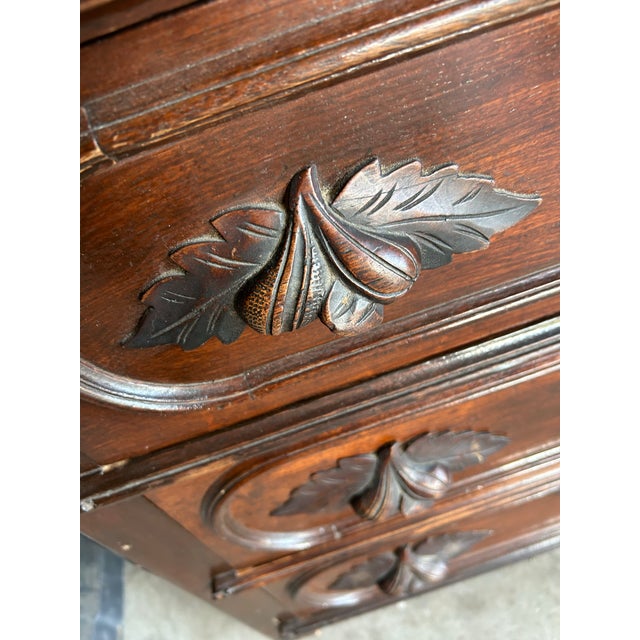 American Vintage Walnut 3 Drawer Dresser With Marble Top. For Sale - Image 3 of 12