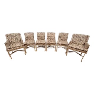 Mid Century Milo Baughman Style Chrome Dining Chairs - Set of 6 For Sale