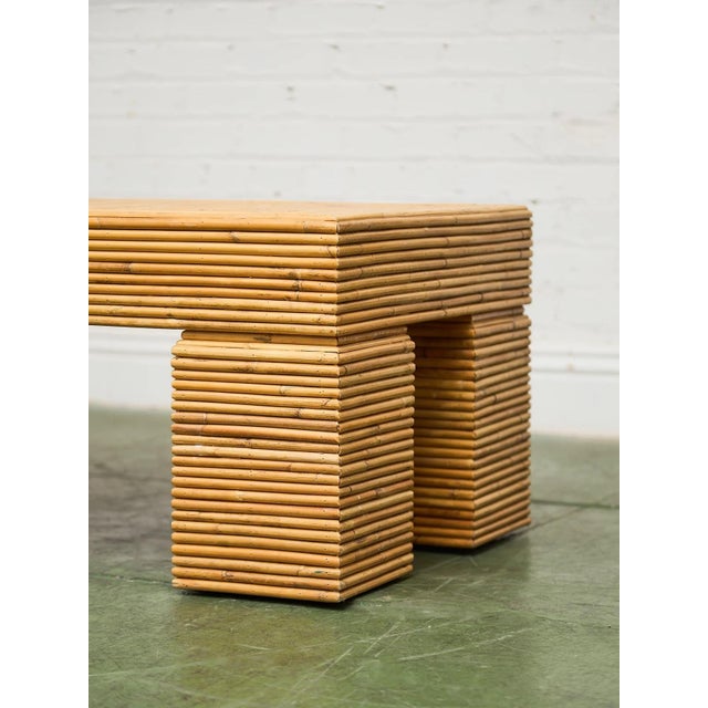 Mid 20th Century Mid 20th Century Post Modern Chunky Leg Sculptural Reeded Coffee Table For Sale - Image 5 of 12