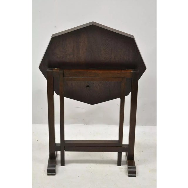 Antique Chinese Carved Hardwood Folding Gate Leg Table With Figural Carvings For Sale - Image 11 of 12