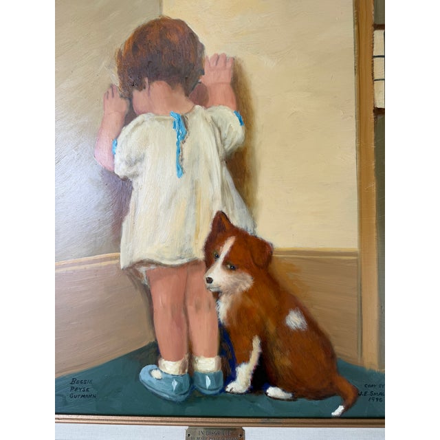 Vintage “In Disgrace” Child & Dog Painting After Bessie Peyse Gutmann - j.e. Small, S.j. For Sale - Image 12 of 12