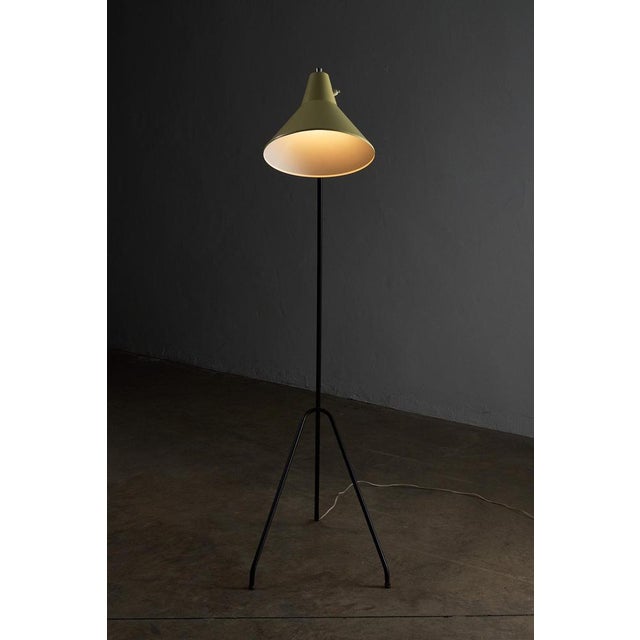 1960s Dutch Modernist Adjustable Floor Light by Van Doorn Culemborg A playful yet strictly minimalist example of Dutch...