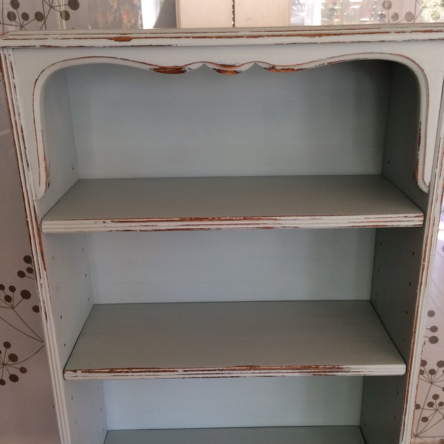 1940s Vintage French Country Bookcase Solid Mahogany Painted French